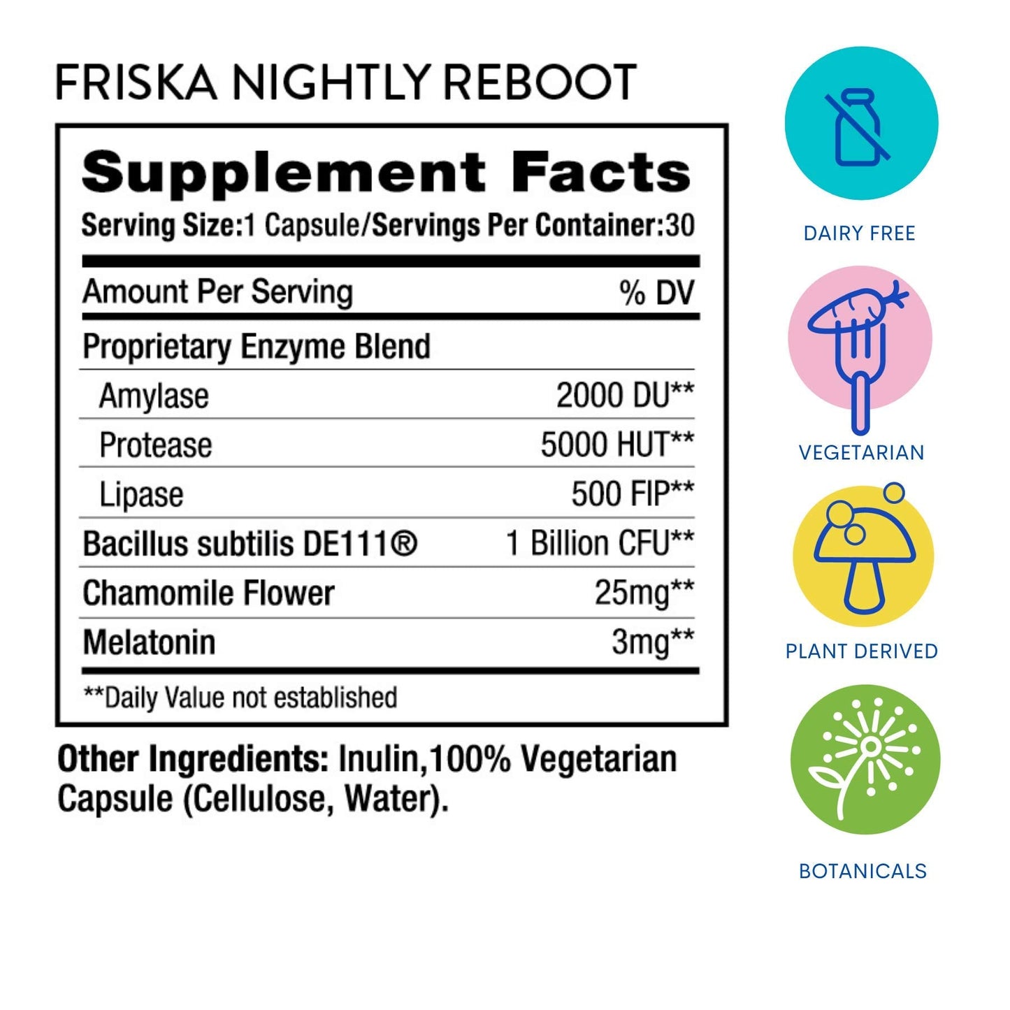 FRISKA Nightly Reboot Enzyme and Probiotics Supplement, Promotes Better Digestion FR!SKABuy Supplements Australia
