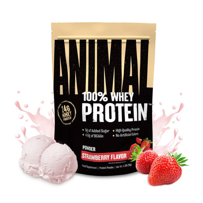 Animal 100% Whey Protein Powder – Whey Blend for Pre- or Post-Workout, Recovery or an Anytime Protein Boost– Low Sugar – Strawberry, 1 kg