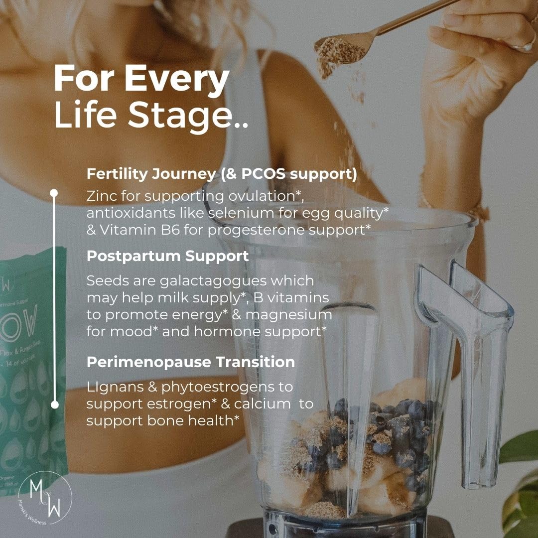 Manski's Wellness Glow & Radiant Seed Cycle Kit | PMS Support | Organic Seed Cycling | Natural Hormone Balance | Ease Cramps | Mitigate Cycle Symptoms | Vegan Supplement Manski's WellnessBuy Supplements Australia