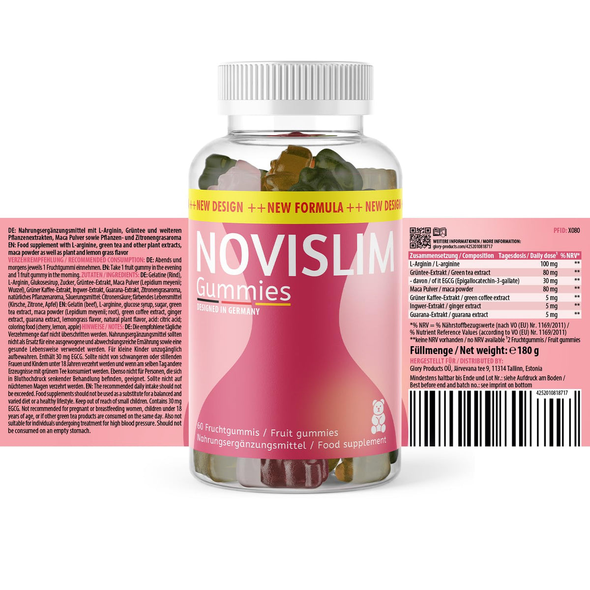 Novislim Gummies | Your Enjoyable Support | in Large Maxi Tin | Contents 60 Gummies