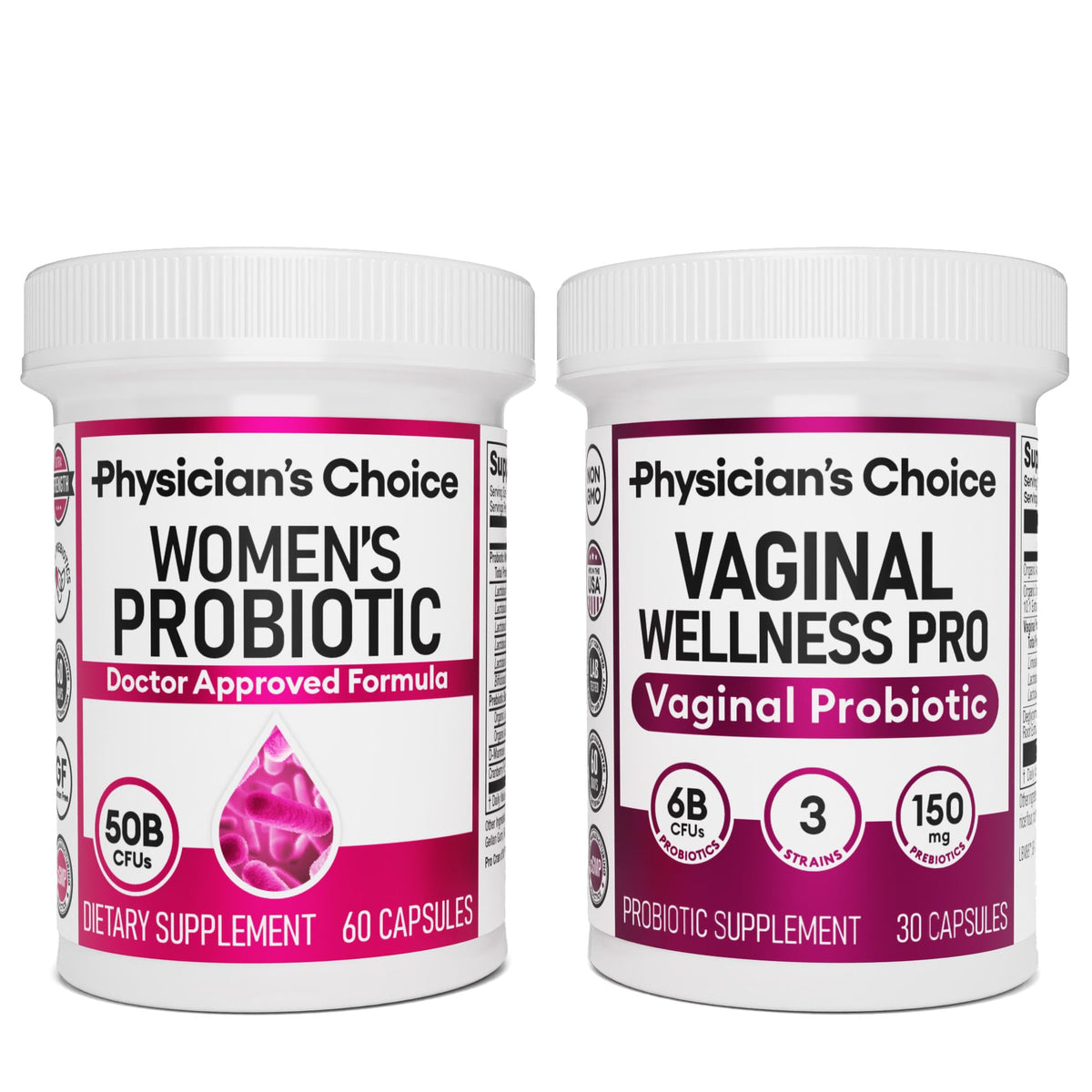 Physician's CHOICE Feminine Power Duo Bundle - Vaginal Probiotic 30ct + Womens Probiotic 60ct