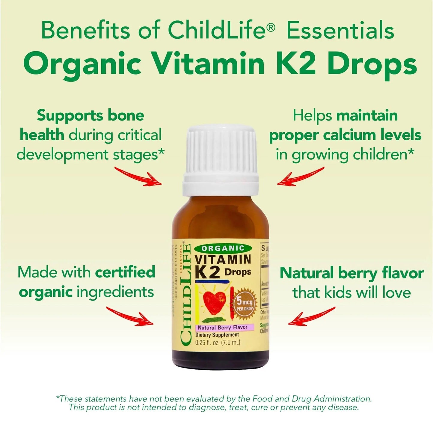 CHILDLIFE Essentials Organic Vitamin K2 Drops - Infant Toddler Baby Vitamin K, K2 Supplement, Vitamin K2 MK7, Liquid K2, Vitamin K Drops CHILDLIFE ESSENTIALSBuy Supplements Australia