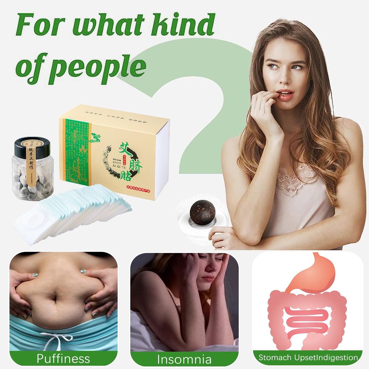 Mugwort Belly Patch,30Pcs Natural Wormwood Essence Pills and 30Pcs Belly Sticker, Moxa Hot BENJENBuy Supplements Australia
