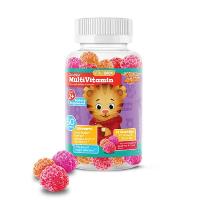 Daniel Tiger - Kids Multivitamin Gummies (60 Gummy Bottle) Toddler 2+ & Kids Vitamins - 12 Essential Vitamins & Minerals to Support Bone Health, Energy Vital+BoonBuy Supplements Australia