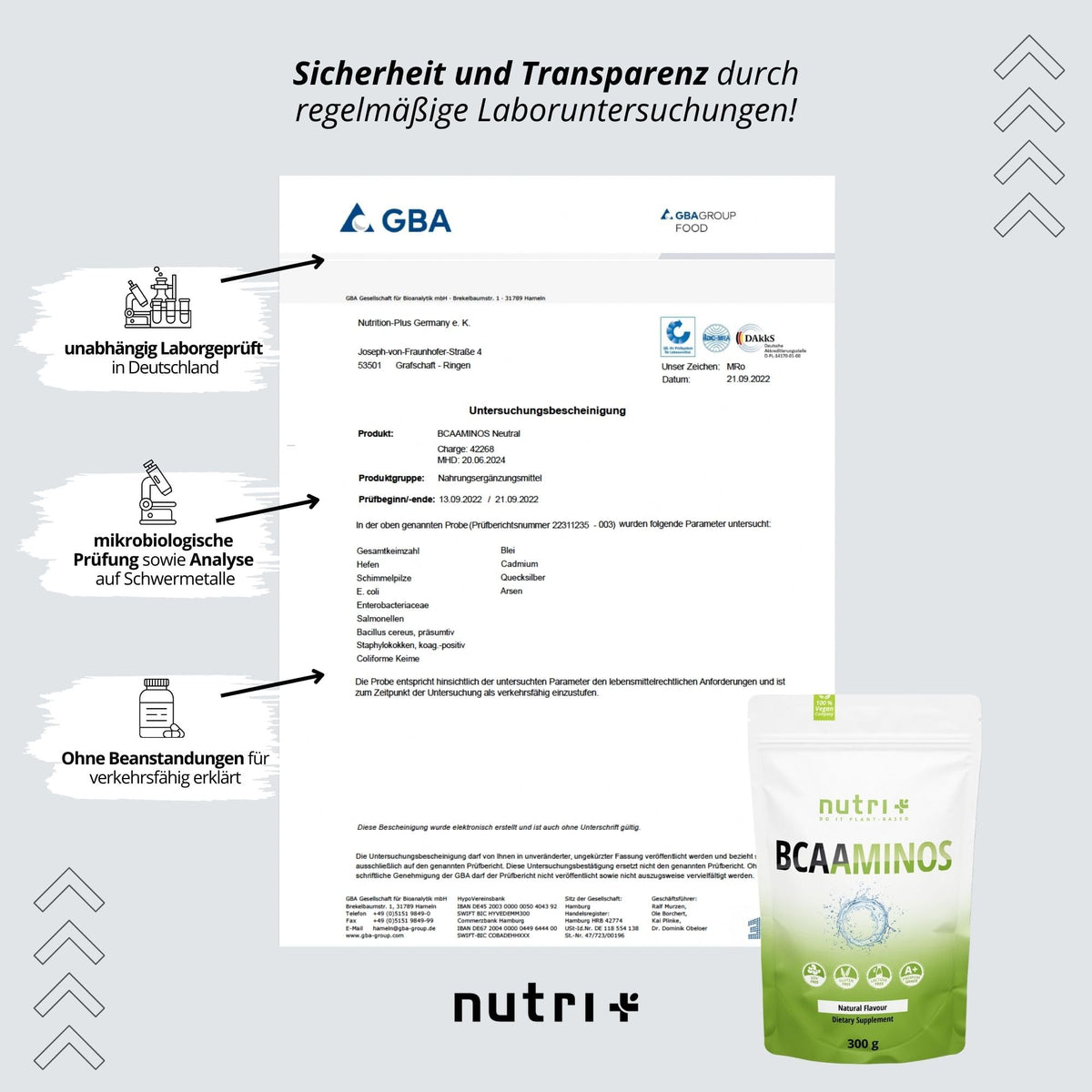 Nutri + BCAA Powder 600 g Cherry Lime - Amino Acids Complex High Dose - BCAAminos Instant Powder Cherry Vegan - Amino Acid 2:1:1 L-Leucine L-Isoleucine L-Valine - Amino Acid Complex