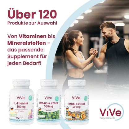 L-Lysine & Green Tea Extract - 100 Vegan Capsules, 400 mg / 200 mg, Polyphenols and EGCG, Large Pack for 100 Days, Quality from Germany ViVe Supplements