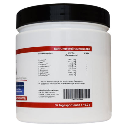 8EA - 8 Essential Amino Acids Vegan in Optimal Ratio L-Leucine, L-Valine, L-Isoleucine, L-Phenylalanine, L-Lysine, L-Threonine, L-Methionine and L-Tryptophan