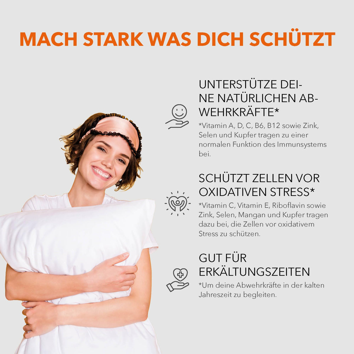 smartsleep Immune - Immune Nutrient Complex with Vitamin C, D, Zinc & Selenium - Dietary Supplement for the Immune System - Vegan - Made in Germany - 7 Ampoules