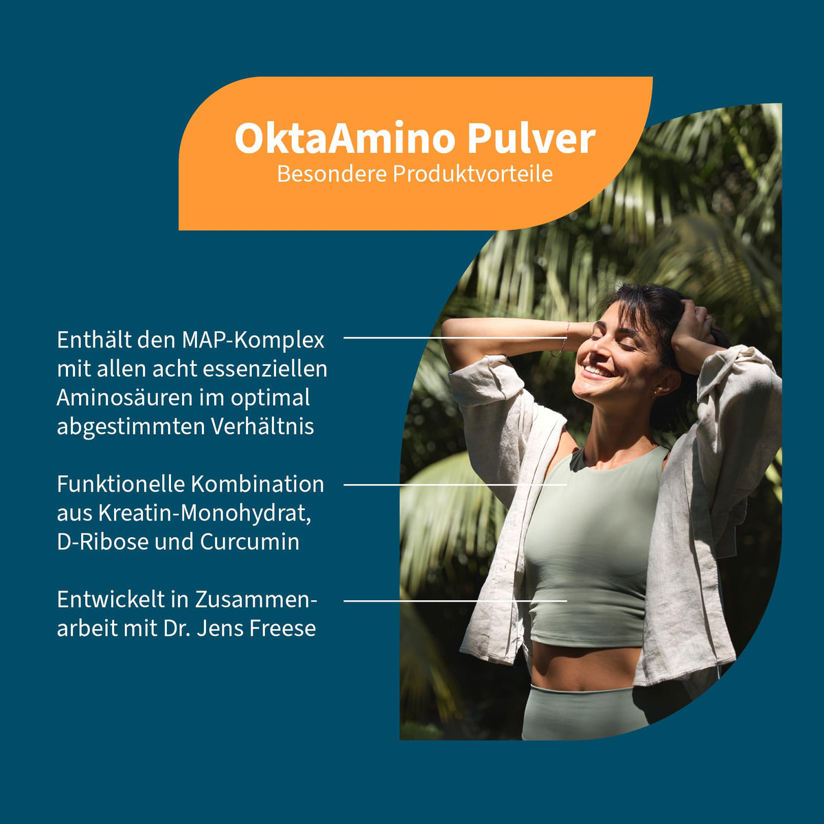 NatuGena OktaAmino Powder, High Dose MAP Complex with All Eight Essential Amino Acids, Amino Acid Complex with High Bioavailability, Magnesium, Zinc and Vitamin B6, 750 g (30 Day Pack)