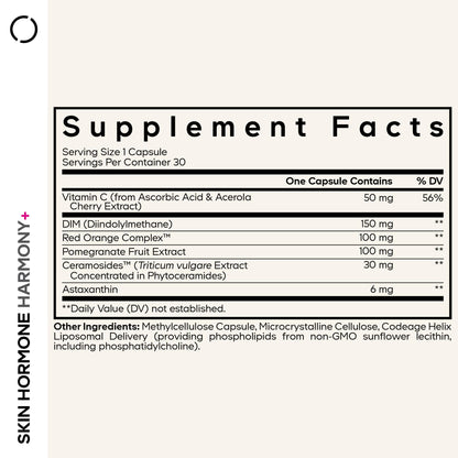 Codeage Skin Hormone Harmony+ Supplement – Skin Hair Support with Ceramosides, Red Orange Complex, Diindolylmethane, Astaxanthin, Vitamin C Ascorbic Acid, Liposomal Delivery – Non-GMO – 30 Capsules CodeageBuy Supplements Australia
