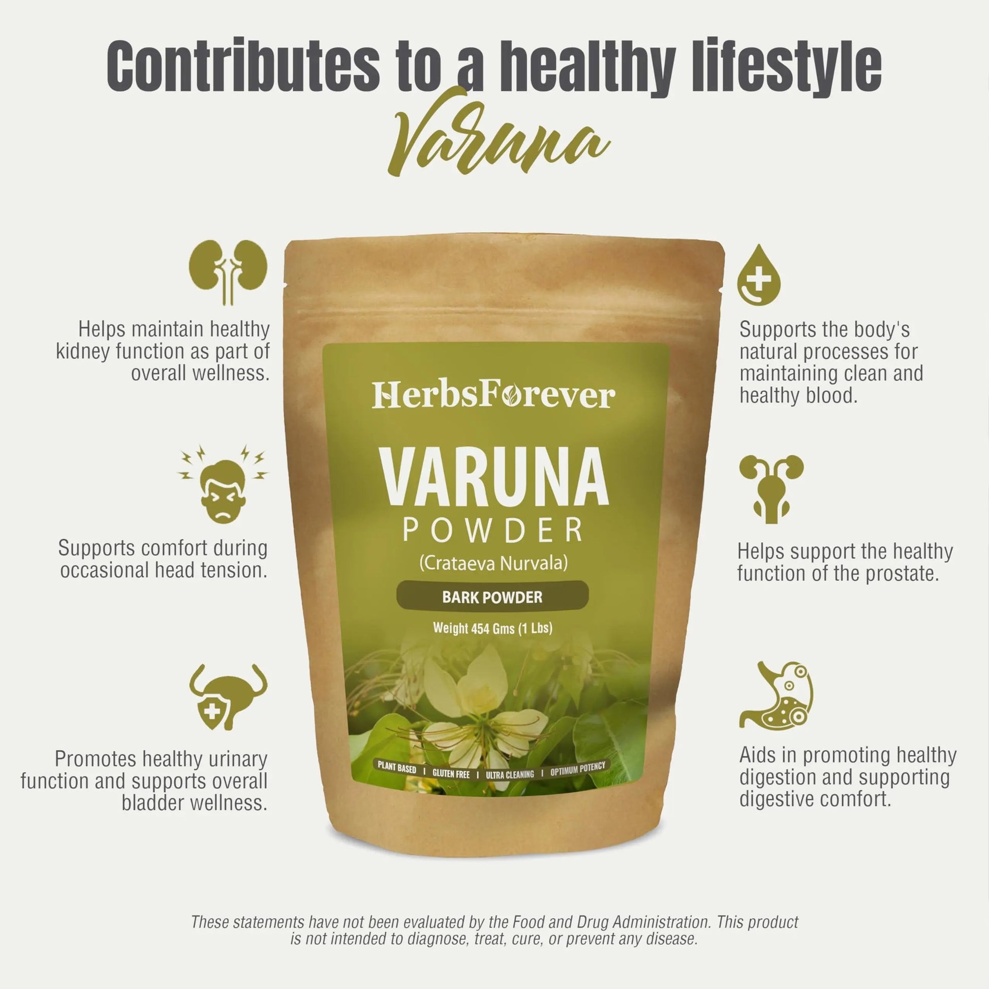 HerbsForever Varuna Powder – Crataeva Nurvala – Prostate Health – Support Prostatic, Kidneys, Gall Bladder and Urinary Tract Health – Non GMO, Organic, Vegan – 454 GMS HerbsforeverBuy Supplements Australia