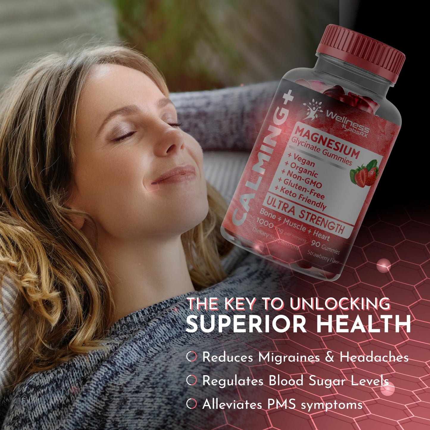Magnesium Glycinate Gummies - 1000 mg - Magnesium Supplement to Support WELLNESS LABSRXBuy Supplements Australia