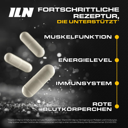 L-Glutamine Capsules - 3000mg with Vitamin D & B12 - 120 Capsules