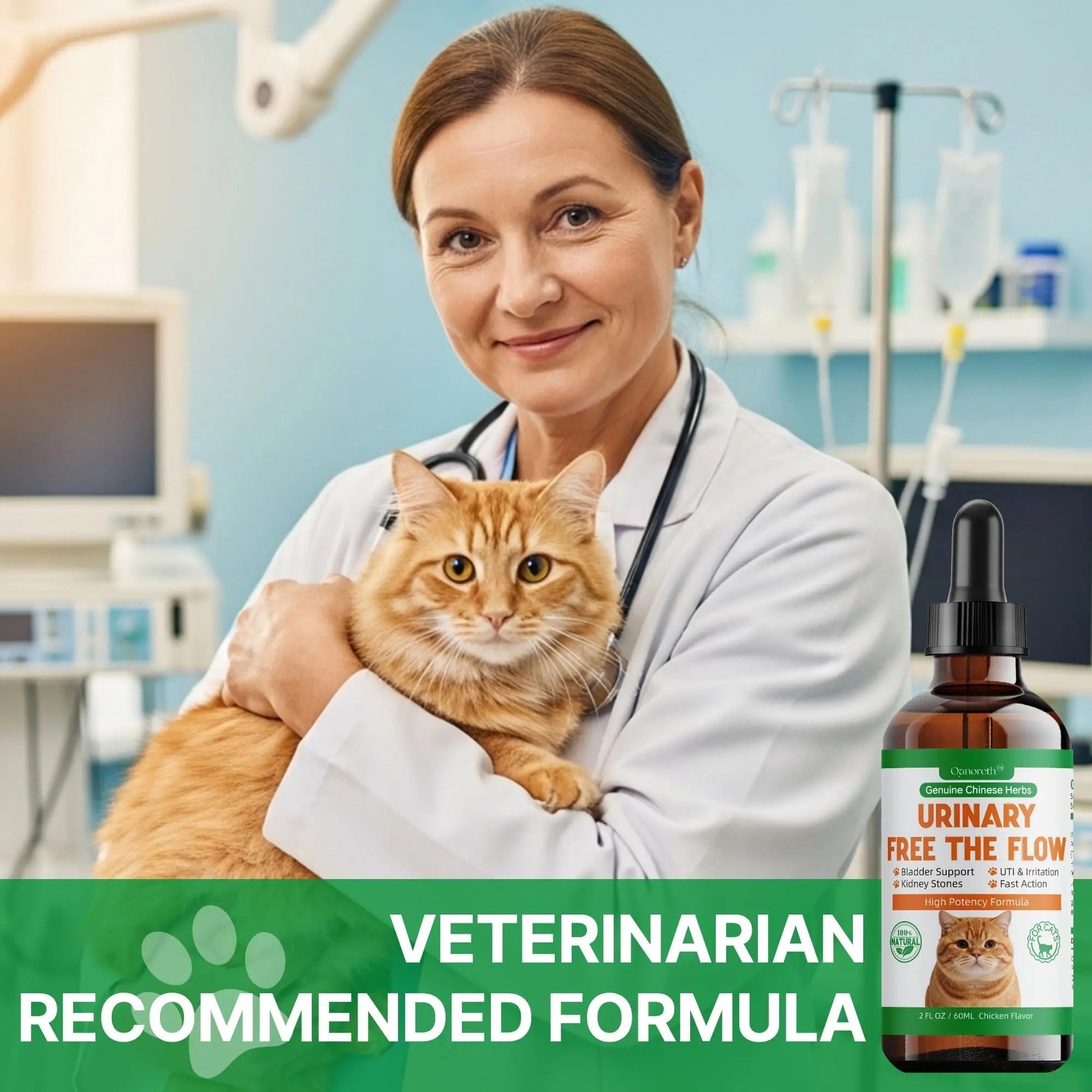 Cat Bladder Remedy for Stones & Crystals, Kidney StonesDissolver forCat- Urinary Free The Flow - Cat Urinary Tract Infection Treatment for Stones, Herbal CatUTI Remedy for Stone Relief & Prevention QanorethBuy Supplements Australia