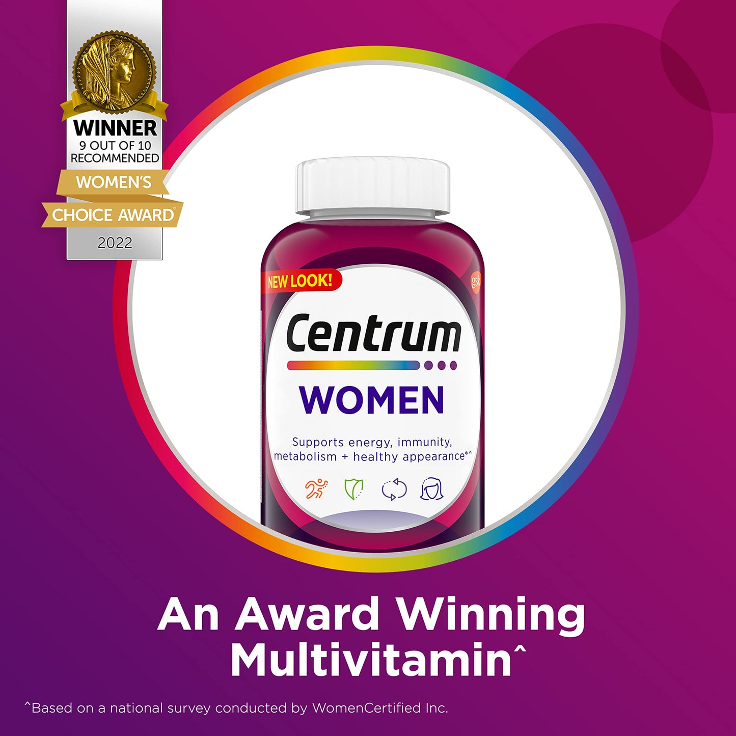 Centrum Multivitamin Tablet for Women, Multivitamin/Multimineral Supplement with Iron, Vitamin D3, B Vitamins and Antioxidant Vitamins C and E CentrumBuy Supplements Australia