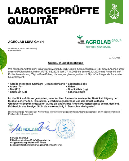 vit4ever Glycine Pure - 1000 g Powder - Naturally Sweet | Optimal dosage including measuring spoon, bioactive L-shape (L-glycine), without additives, laboratory tested, vegan