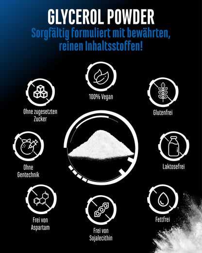 Gen German Elite Nutrition GlycoPump - 300 g Powder | Pure glycerol powder with 65% glycerine highly concentrated - without unnecessary additives - laboratory tested - vegan