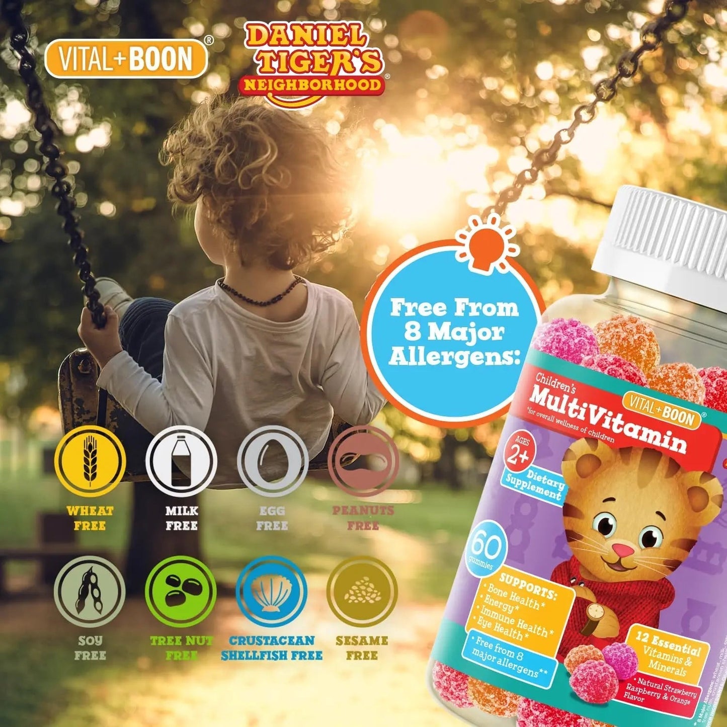 Daniel Tiger - Kids Multivitamin Gummies (60 Gummy Bottle) Toddler 2+ & Kids Vitamins - 12 Essential Vitamins & Minerals to Support Bone Health AvidBuy Supplements Australia