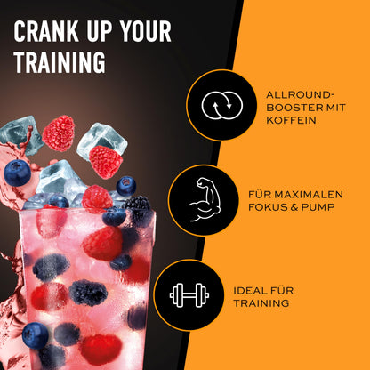 Buy ​ESN Crank, Fresh Berry Juice, 380 g, Pre Workout Booster, Vegan, Tested Quality, Made in Germany - OmniHealthRx Usa supplements
