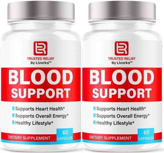 (2 Pack) Trusted Relief Blood Support Capsules - Official TrustedRelief Blood Support Vitamin Pills, Natural Trusted Relief Advanced Premium Formula Wellness & Overal Health, 120 Capsules For 2 Months LIVORKABuy Supplements Australia