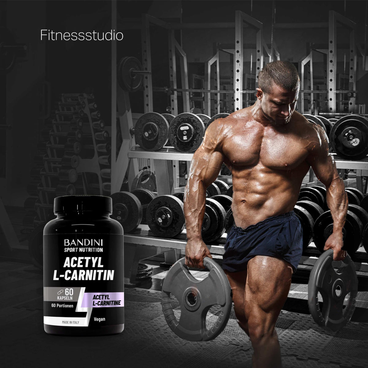 Bandini® Acetyl L-Carnitine, Acetyl-L-Carnitine Hydrochloride, 60 Capsules | Premium Carnitin: stoffwechselanregend, Energie und erhöhte Ausdauer, vegan, 1 Kapsel Carnitine pro Tag, 2 Monate Versorgung