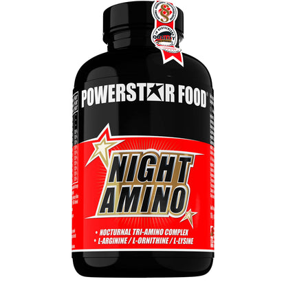 Night Amino, Arginine Ornithine Lysine, High Dose, Amino Acids Complex, With Vitamin B & C, 210 Capsules, Vegan, Made in Germany | Amino Acids Complex with Vitamin B and C - 210 Capsules Vegan - Amino Acids Complex