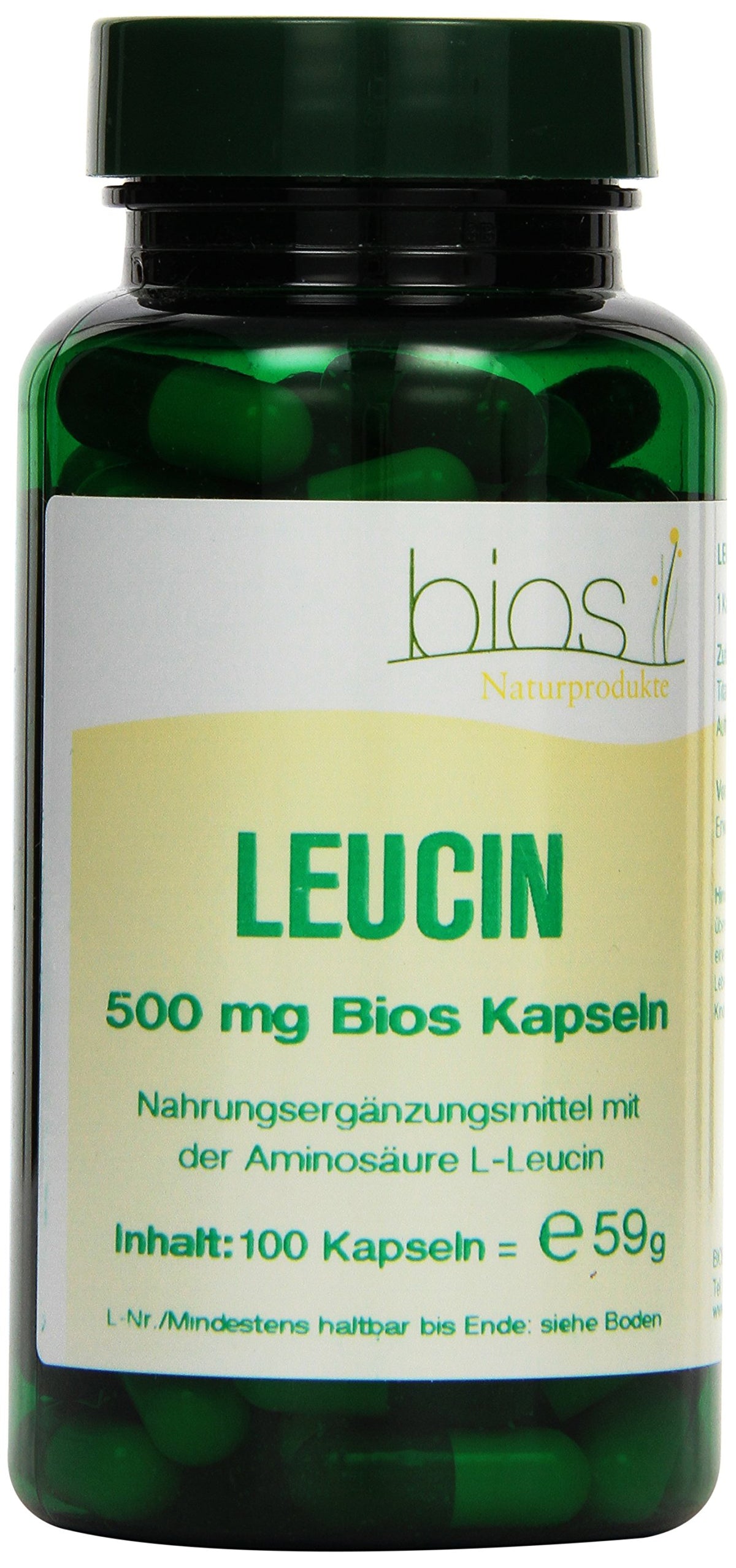 Bios Leucine 500 mg, 100 Capsules, 1 Pack (1 x 59 g)