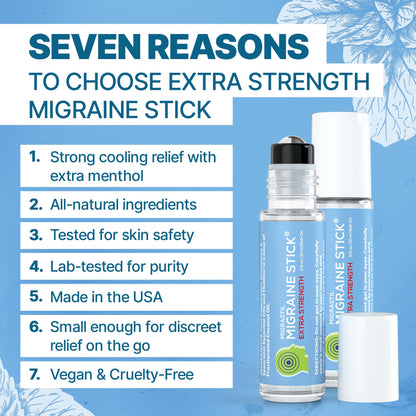Basic Vigor Migrastil Extra Strength Migraine Stick Advanced Formula, Strong Aromatherapy Roll On Includes Menthol, Essential Oils, No Lavender, Made in The USA. Basic VigorBuy Supplements Australia