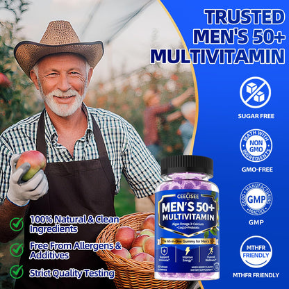 Ceecisee Methylated Multivitamin for Men Over 50: Daily Mens Multivitamins Gummies with Omega Probiotic Magnesium Zinc Vitamins D3 B12 - Energy Immune Support No Iron Vitamins Gummy for Men(60Count) CeeciseeBuy Supplements Australia