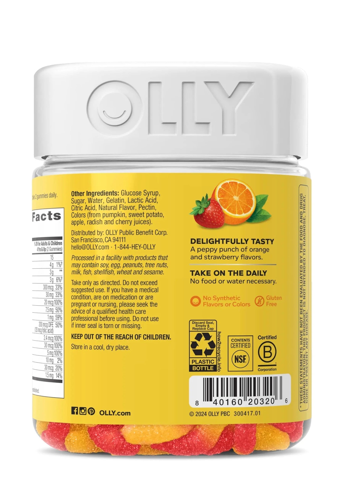 OLLY Kids Multivitamin Gummy Worms, Overall Health and Immune Support, Vitamins and Minerals A, C, D, E, Bs and Zinc OLLYBuy Supplements Australia