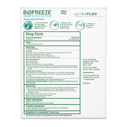Biofreeze Ultraflex Maximum Strength 4% Lidocaine Patches, Non-Menthol, Flexible Pain Relief Patch for Lower Back, Lidocaine Patch for Neck, Knee, Shoulder, 4 Large Pain Patches BiofreezeBuy Supplements Australia