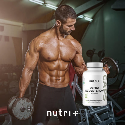 Nutri + Ultra Ecdysterone + Leucine Capsules High Dose - 790 mg Active Ingredient Complex per Capsule - 540 mg Beta Ecdysterone 90% 250 mg L-Leucine Powder Vegan