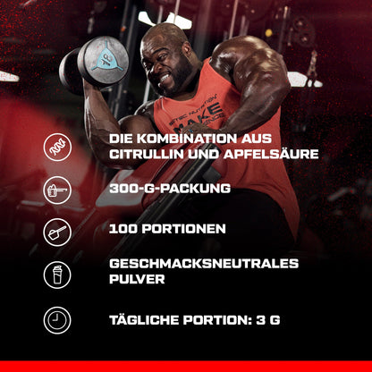 Scitec Nutrition Citrulline Malate - Flavour-Neutral Pre-Workout Powder | L-Citrulline & Malic Acid Formula - For your own pre-workout mixes - Easy to mix drink powder - 300 g, tasteless