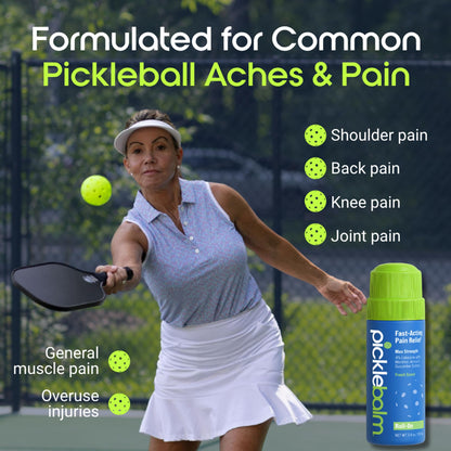 PickleBalm Pickleball In-Game Muscle Pain Relief Roll-On with 4% Lidocaine, Arnica, Menthol, Cucumber Seed Extract for Shoulders, Knees, Wrists, and More, 3.4oz Roll-On Applicator PickleBalmBuy Supplements Australia