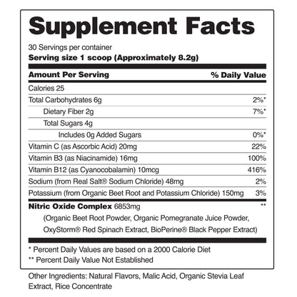 Snap Supplements USDA Organic Beet Root Powder, 3-in-1 Nitric Oxide Supplement, Support Healthy Blood Circulation, 250g (30 Servings, Cherry Lime)