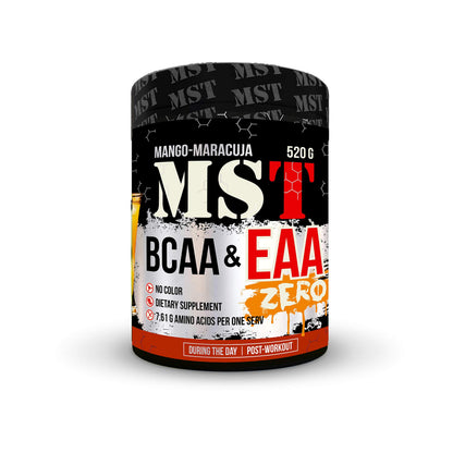 BCAA&EAA 520 g 40 Servings | BCAA Powder | EAA Powder | Vegan | Instant | 8 g Amino Acids | No Dye | with Vitamin B6 | Germany | (Mango Passion Fruja)