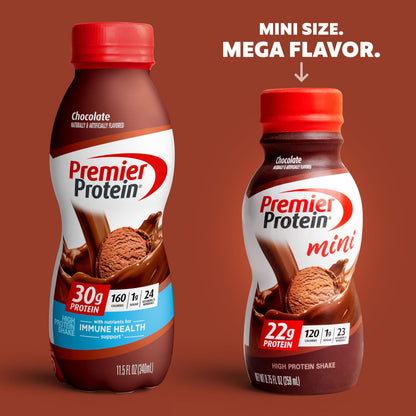 Premier Protein Shake MINIs, Chocolate, 22g Protein, 120 Calories, 1g Sugar, 8.75fl oz Premier ProteinBuy Supplements Australia
