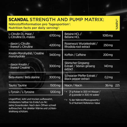 My Supps Scandal Extreme Muscle Pre Workout Training Booster - Watermelon with Creatine, Citrulline, Beta Alanine, Caffeine & Tyrosine for Energy - Gym Nutrition Supplement - 20 Servings 420 g