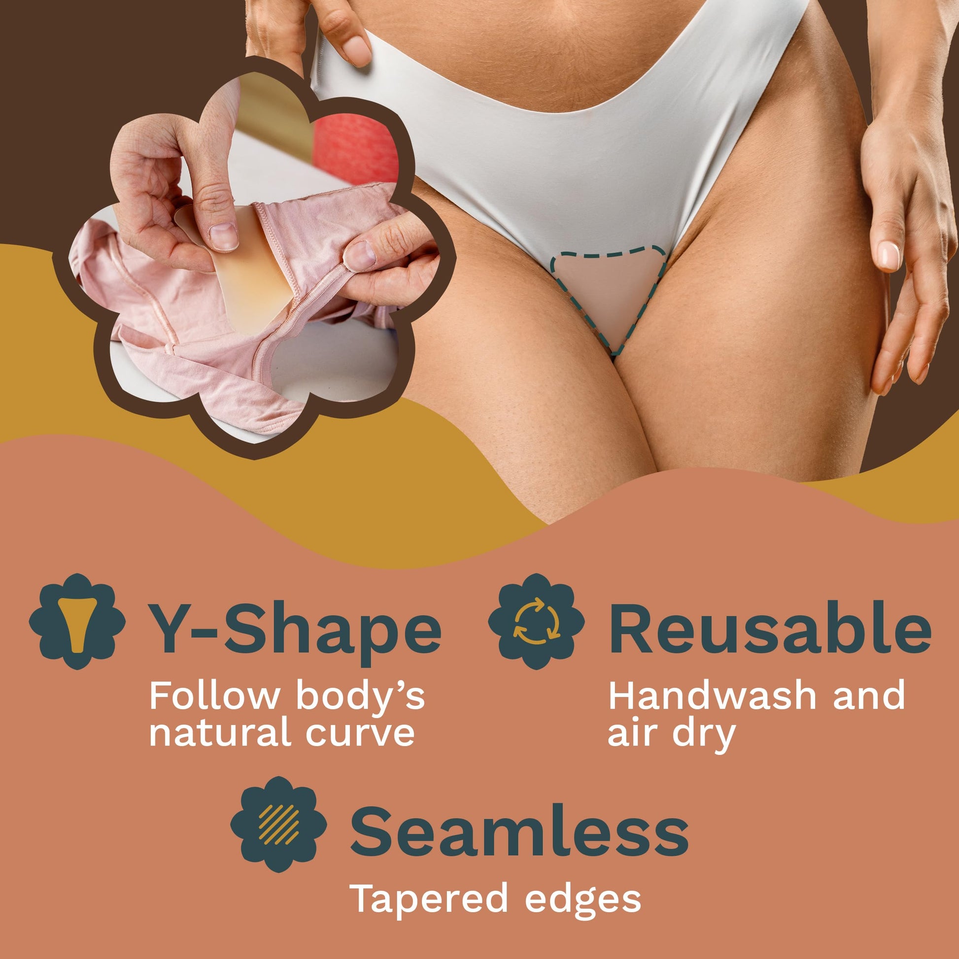 Camel Toe Concealer | Seamless Camel Toe Hider, Anti Camel Toe Cover Silicone Insert, No Camel Toe Nia VertueBuy Supplements Australia