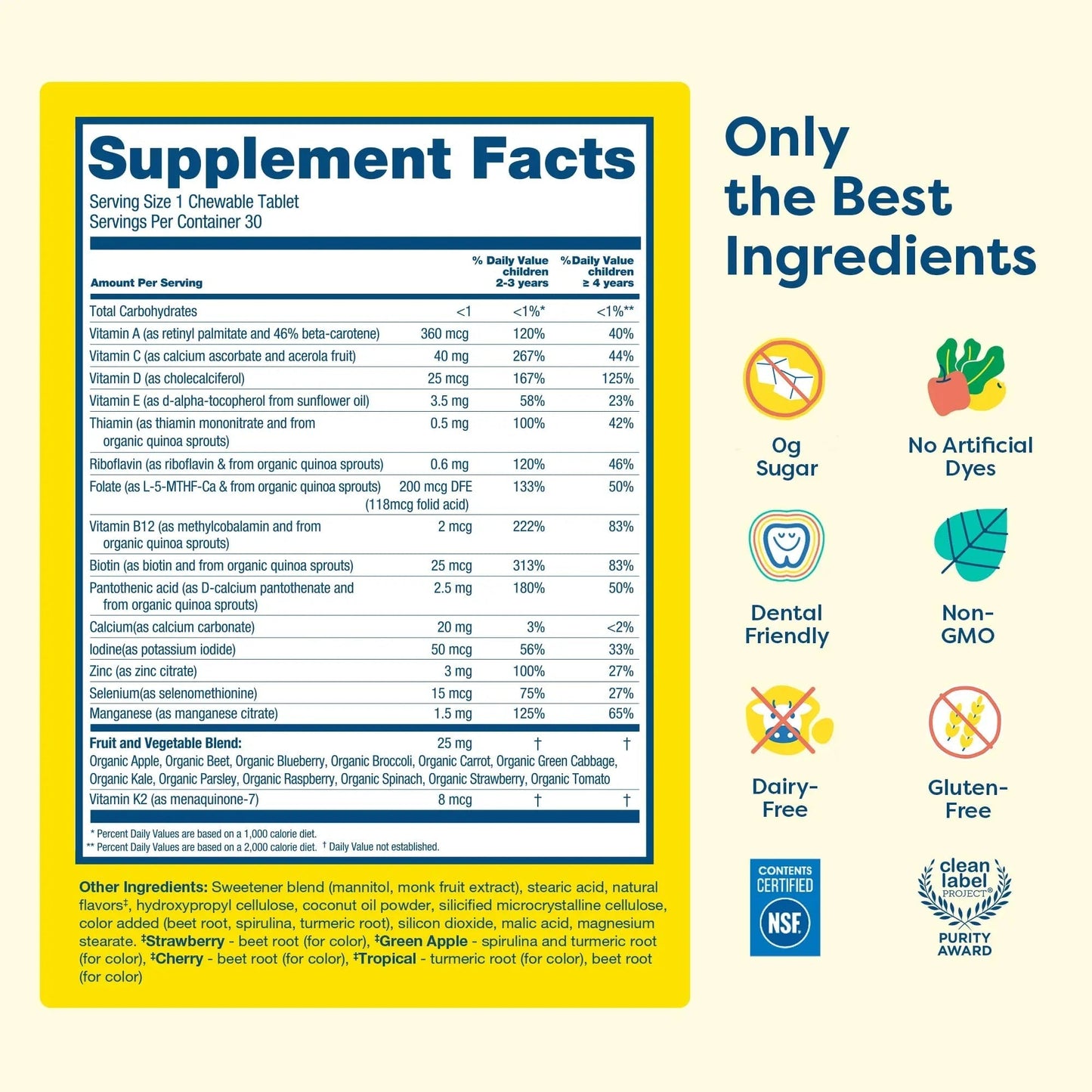 HIYA Kids Multivitamin Tablets – 15+ Essential Vitamins & Minerals with Fruits & Veggies for Ages 2+, Supports Growth HIYABuy Supplements Australia