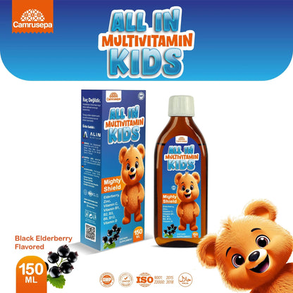 CAMRUSEPA All in Multivitamin Kids Syrup – Black Elderberry Flavored, Inositol, Zinc, Vitamin C, Daily Liquid Multivitamin CamrusepaBuy Supplements Australia