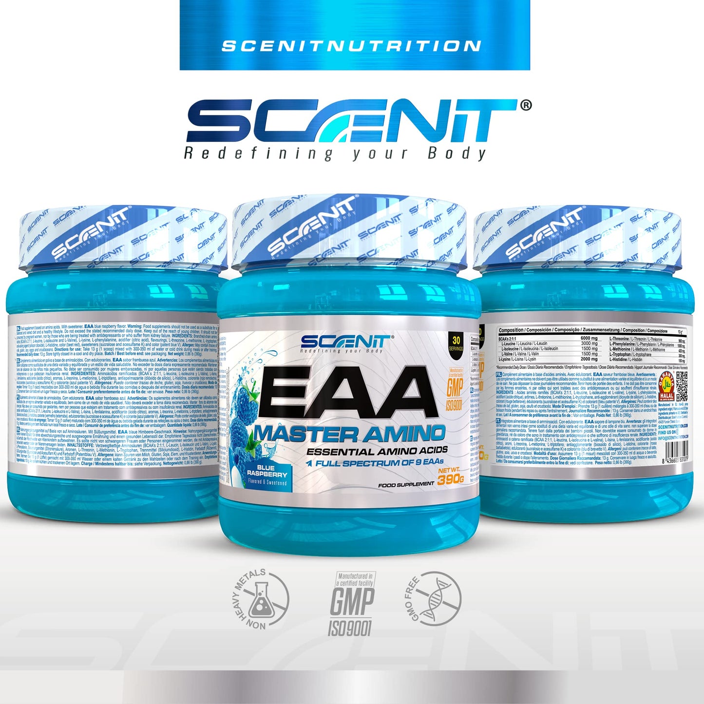 EAAs Powder - EAA - EAAs - EAA Powder - 390 g - EAA Master Amino - EAA 9 Amino Acids - EAA Powder 9 - Essential Amino Acid Powder (Blue Raspberry)