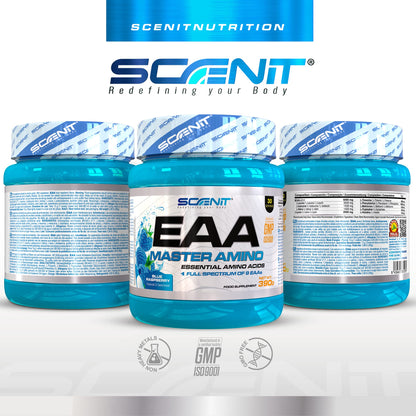 EAAs Powder - EAA - EAAs - EAA Powder - 390 g - EAA Master Amino - EAA 9 Amino Acids - EAA Powder 9 - Essential Amino Acid Powder (Blue Raspberry)