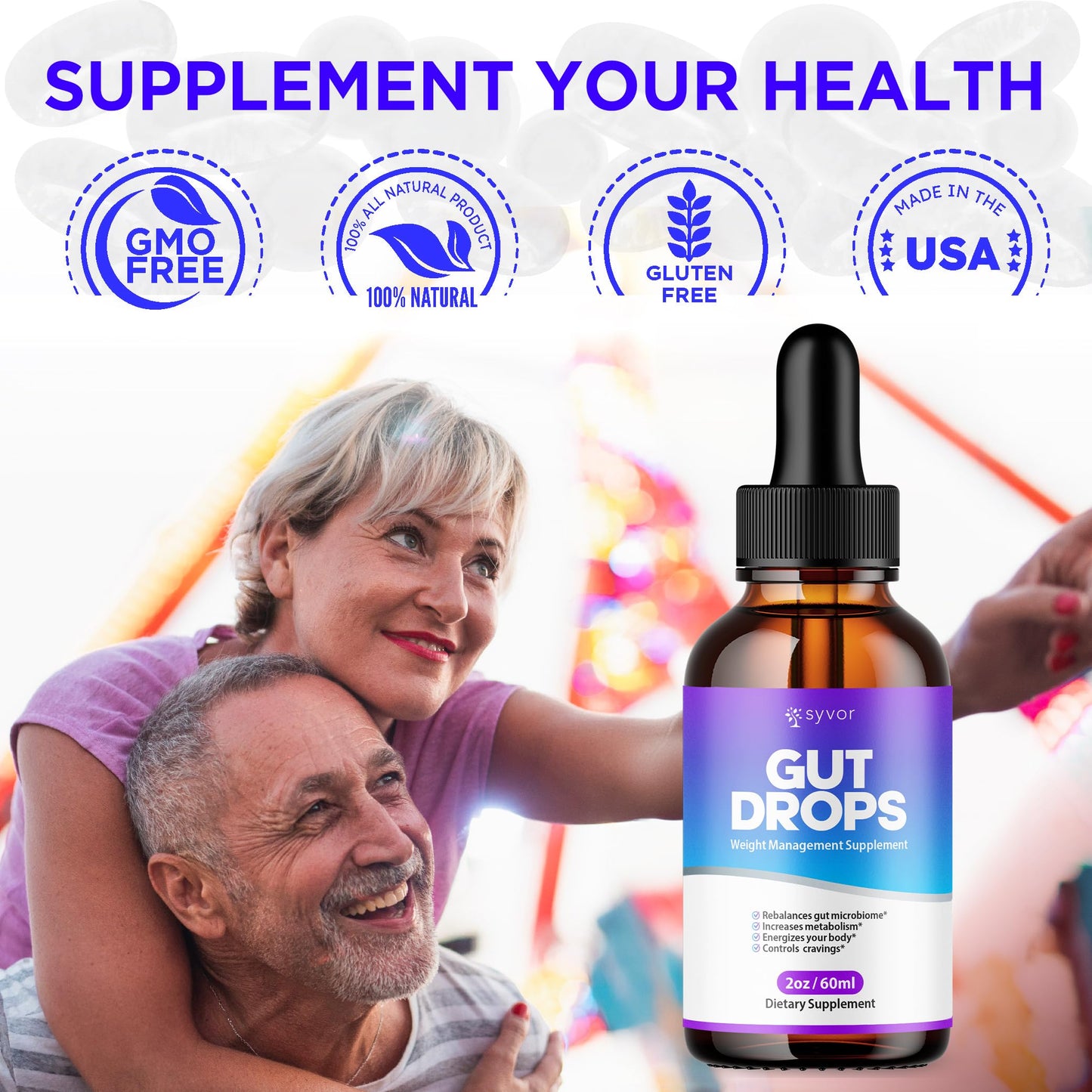 Gut Drops, Official Gut Drops Liquid Supplement Advanced All Natural Vitamin Formula, GutDrop Maximum Strength Biome Support for Health Energy and Wellness Support for Men and Women (30 Servings) SyvorBuy Supplements Australia