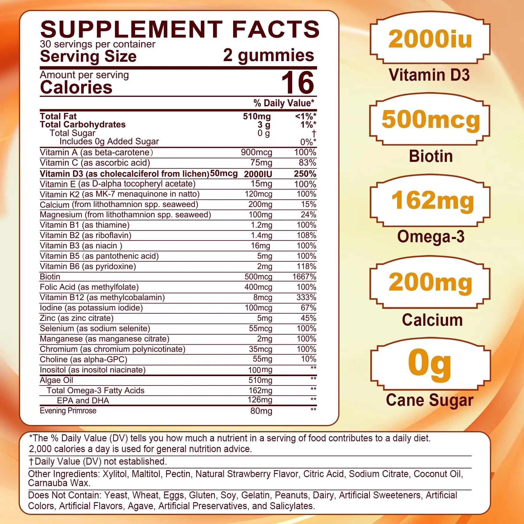Womens Multivitamin Gummy with Omega 3（DHA/EPA), Vitamin D3 K2, Calcium, Inositol, Daily Womens Vitamin A C E B Complex LILICAREBuy Supplements Australia