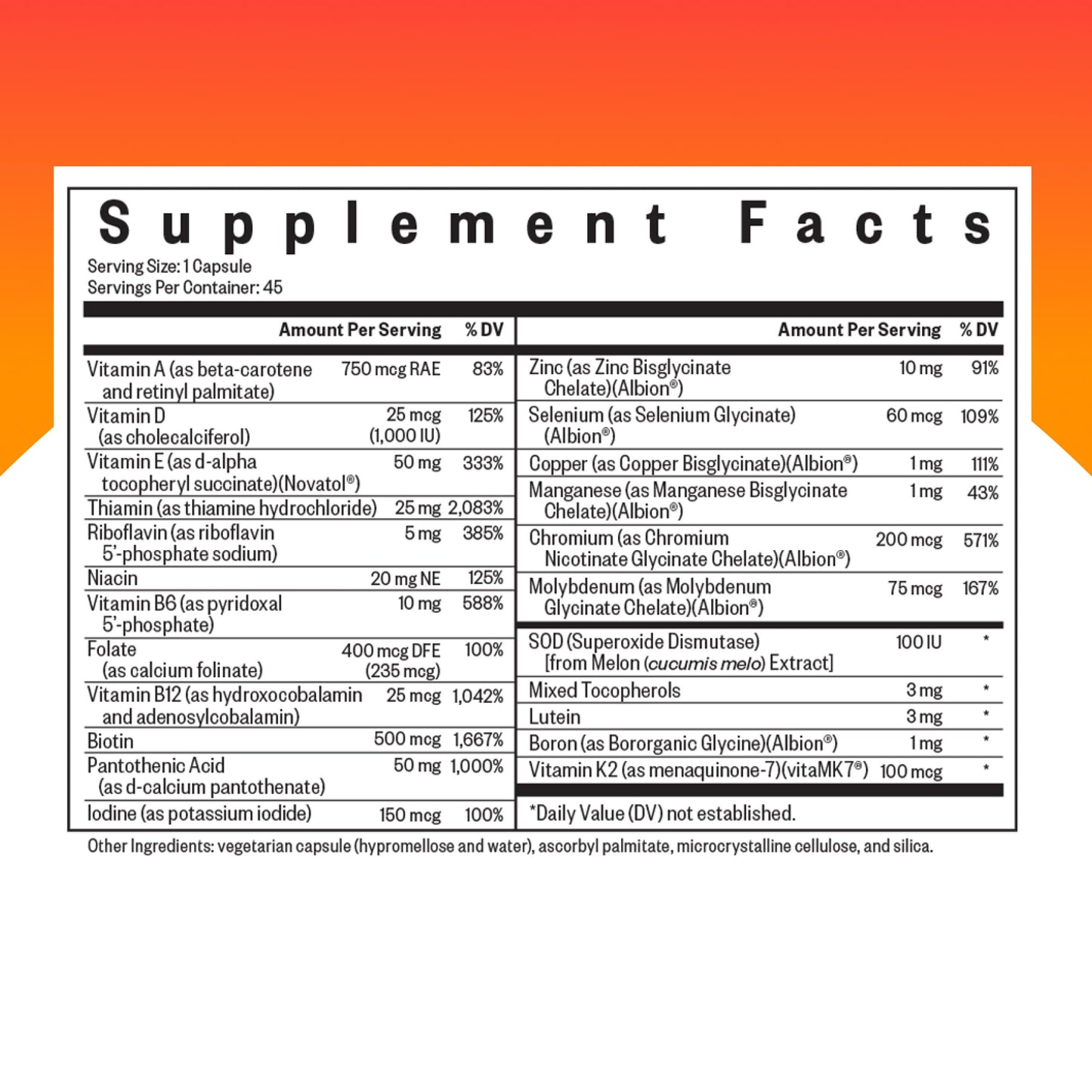 Seeking Health Multivitamin One MF - MTHFR Support Supplement with Calcium Folinate & Vitamin B12 - Easy-to-Digest - Methyl-Free Vegetarian Capsule - 45 Veggie Capsules Seeking HealthBuy Supplements Australia