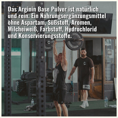 L-Arginine Base Powder Vegan 500g - 5g per Daily Dose High Bioavailability | Purest amino acid source plant-based, optimal pH value per serving, very well bioavailable without additives