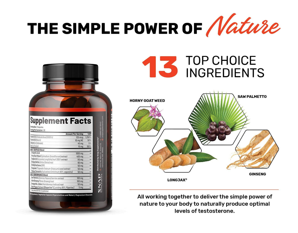 Snap Supplements Nitric Oxide + Testo Booster (2 Products)