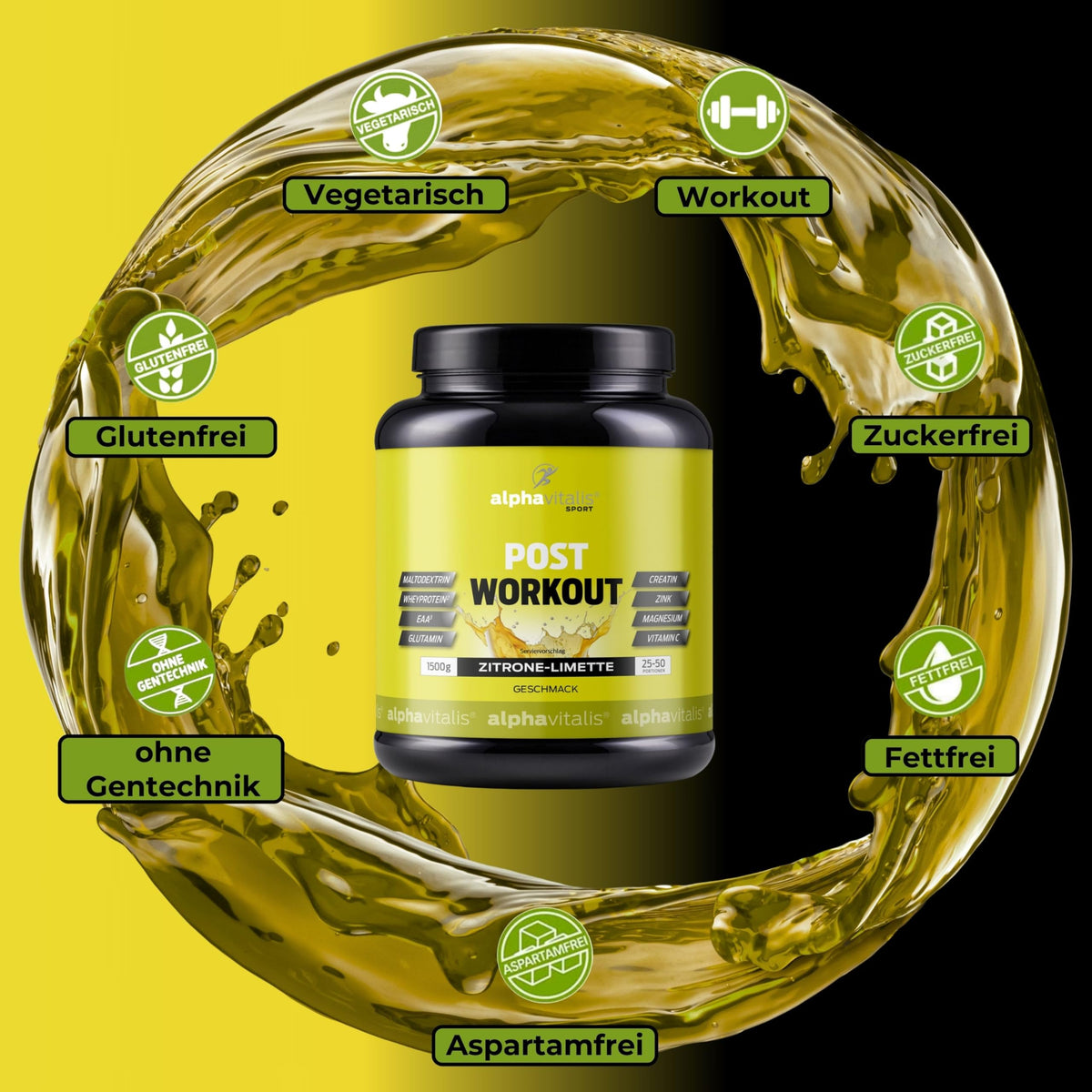 Buy ​Post Workout Shake with Maltodextrin, Whey Protein, BCAA, Creatine, L-Glutamine, Magnesium & Much More - 750g - Grapefruit - The Most Important Nutrients After Your Workout! 1500g | With maltodextrin, L-glutamine and electrolytes - OmniHealthRx Usa supplements