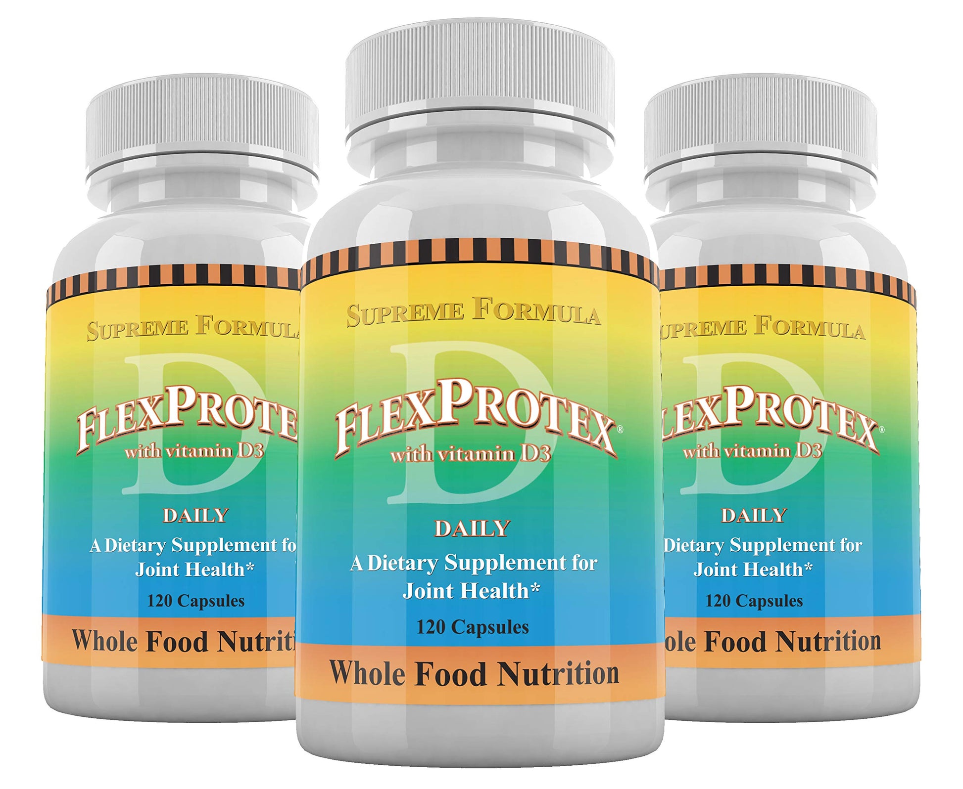 Daily Health, FlexProtex D Joint Muscle Support Supplement 3 Bottles Plus 1 Bottle Daily Marine Coral Calcium 90 Capsules Daily HealthBuy Supplements Australia